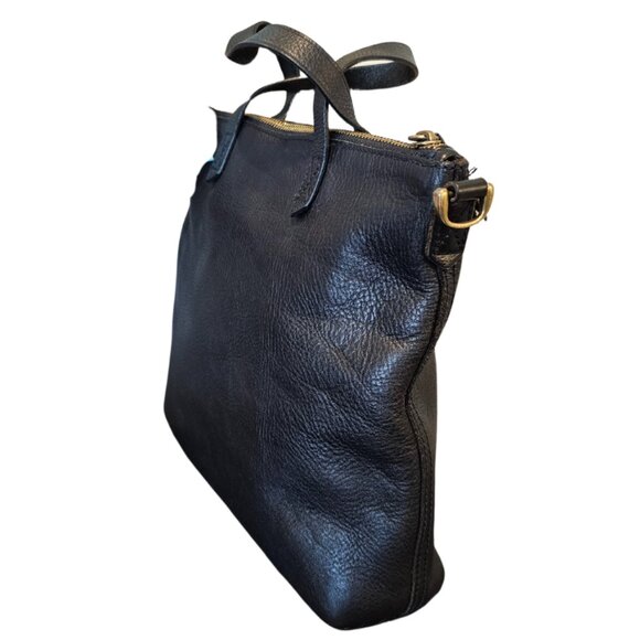 Madewell small Transport tote Black pebbled Leather & brass hardware Minimalist - Picture 2 of 7